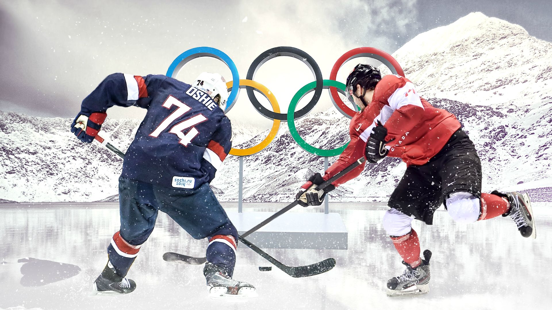 2014 Sochi Olympics Canada vs USA Hockey Wallpaper