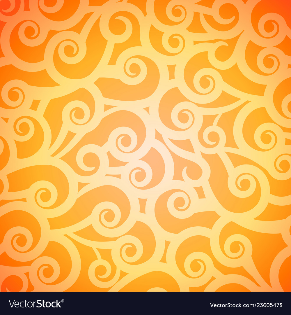 Eastern Warm Orange Floral Background Pattern Vector Image