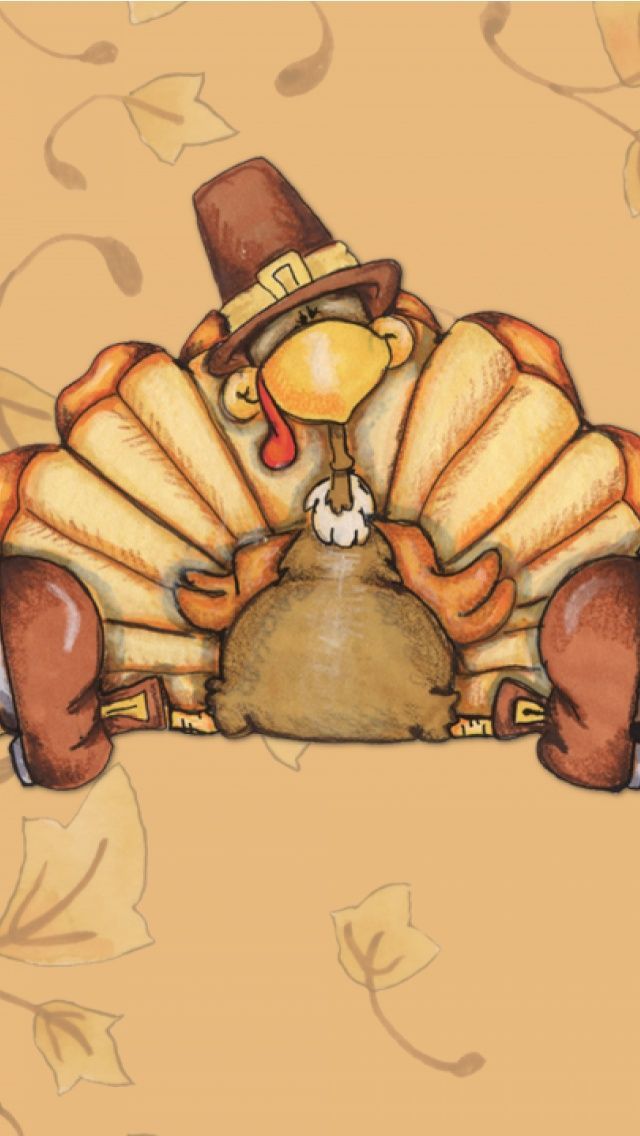 Thanksgiving Pilgrim Turkey iPhone Wallpaper Background