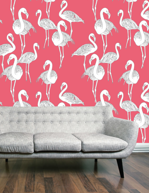 Uploads Grace Garrett Flamingo Wallpaper Deco Glamour Png