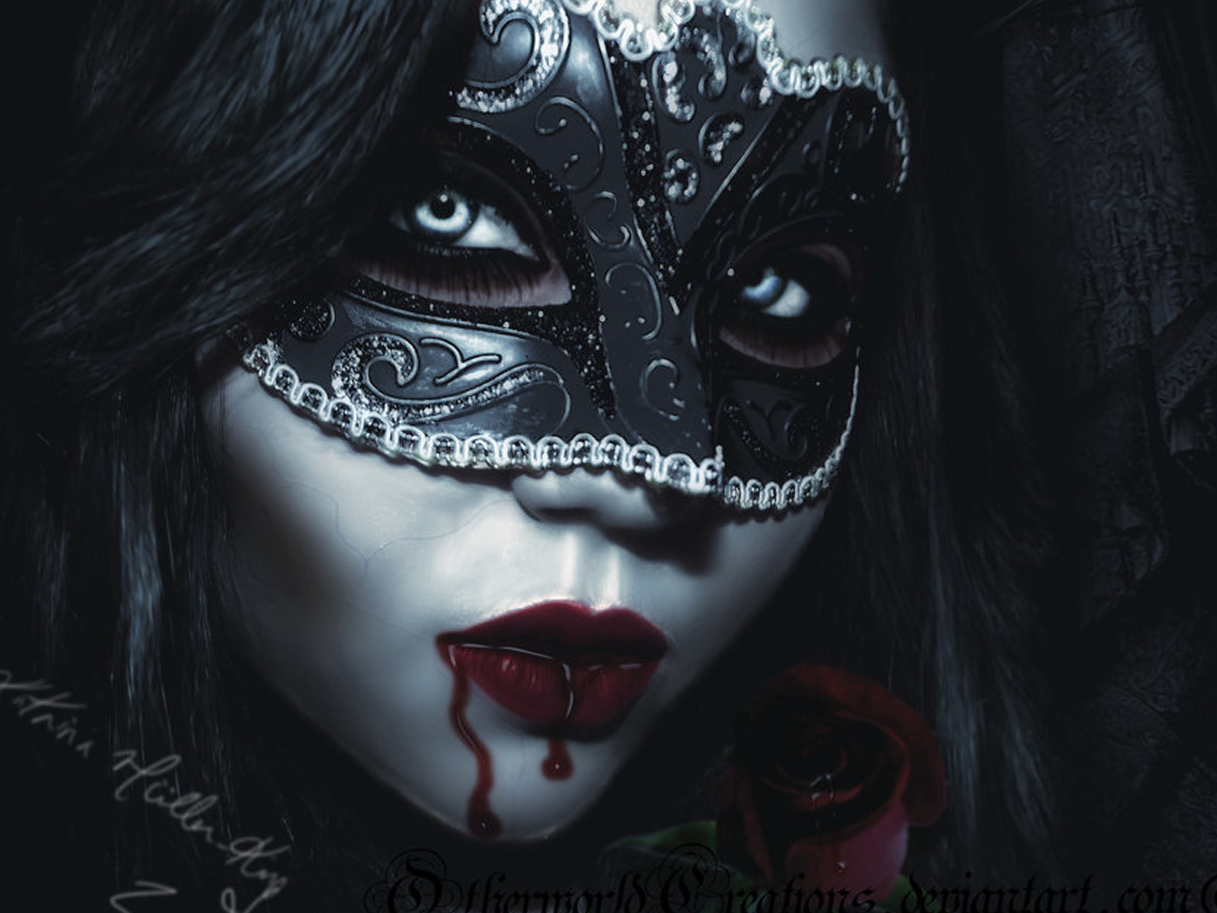 Dark Lady Masquerade Vampire Wallpaper