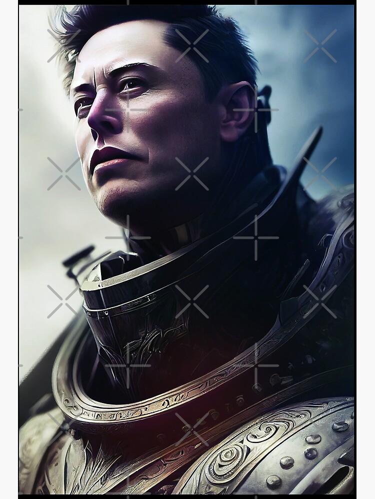 Elon Musk Warrior With Armor Art Board Print By Avancee