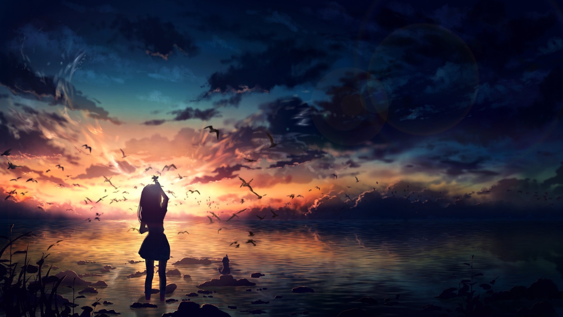 Anime Sunset Serenity Wallpaper