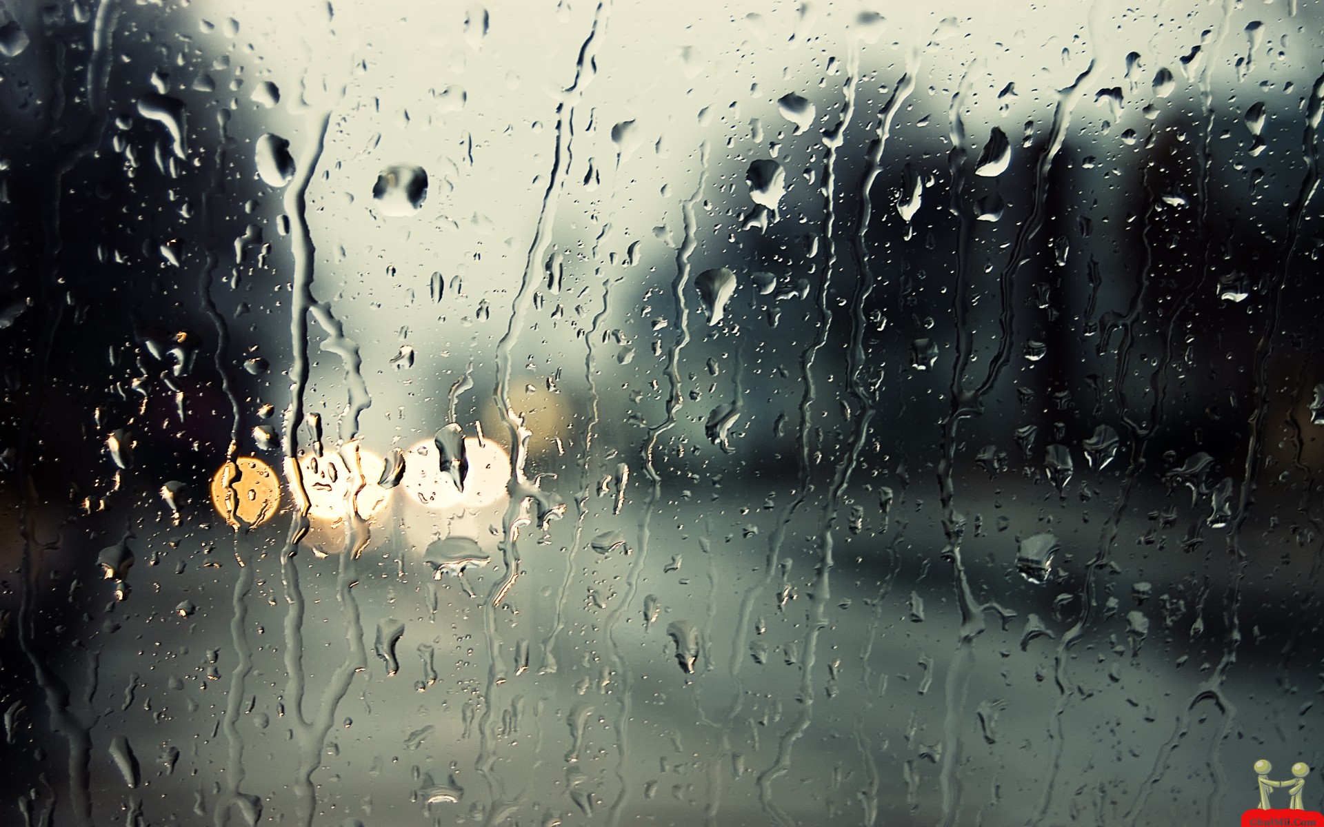 Ghulmil Rain Drops Falling On Glass HD