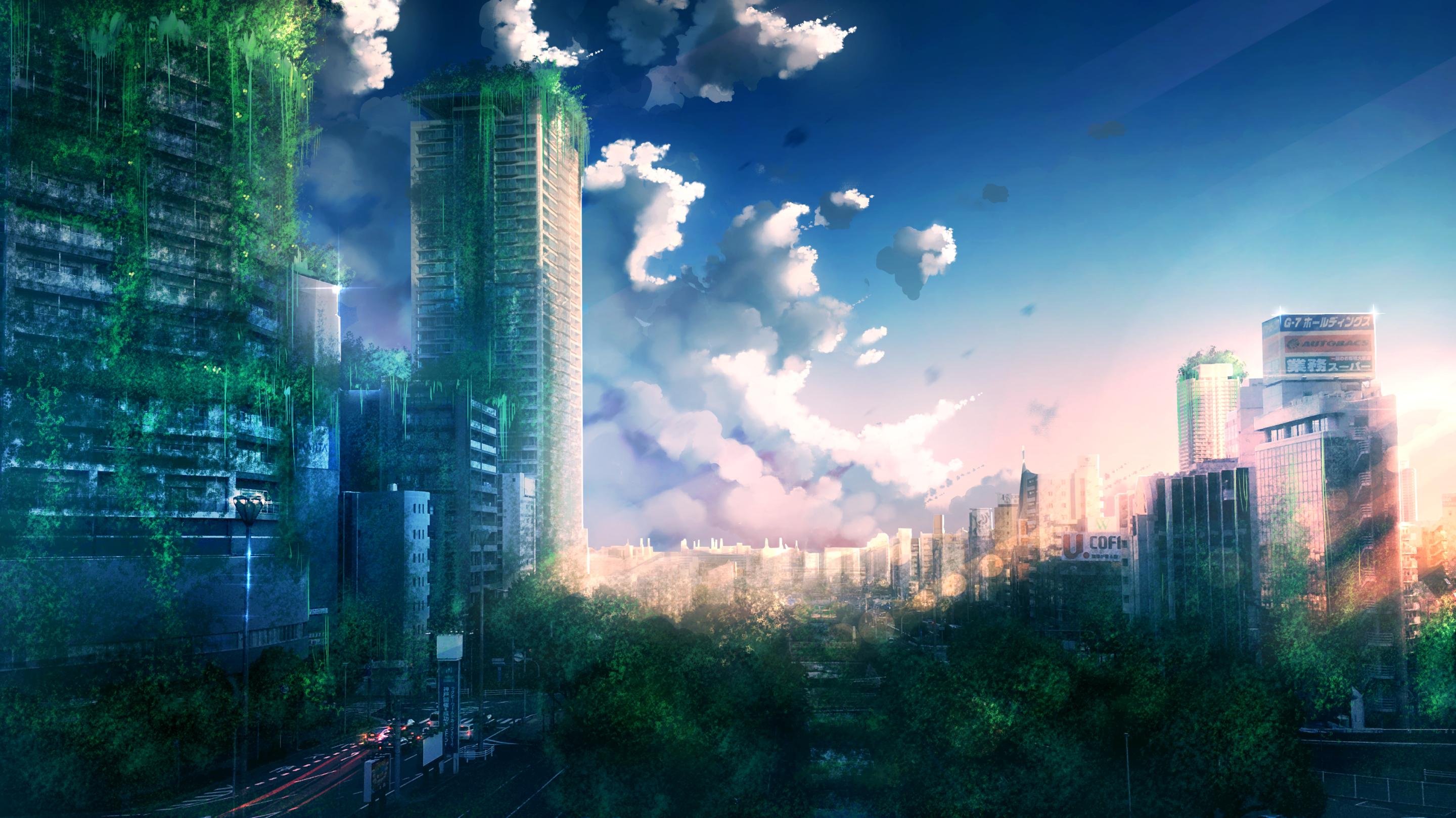 Anime City Hd Wallpaper And Background