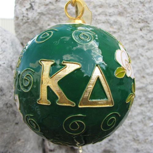 Kappa Delta Round Original Cloisonne Ornament With Colored Background