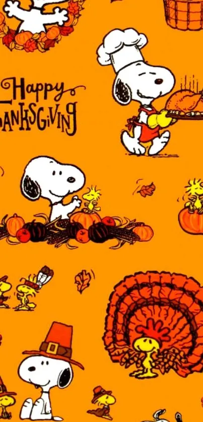 Festive Thanksgiving Snoopy Wallpaper