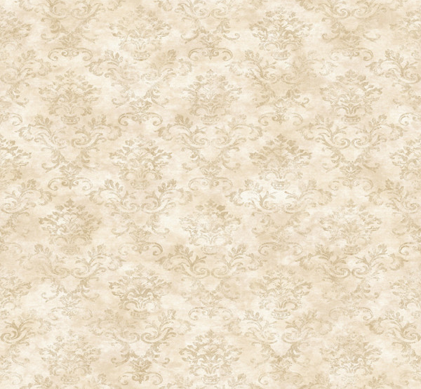Taupe Country Stencil Damask Wallpaper Swatch