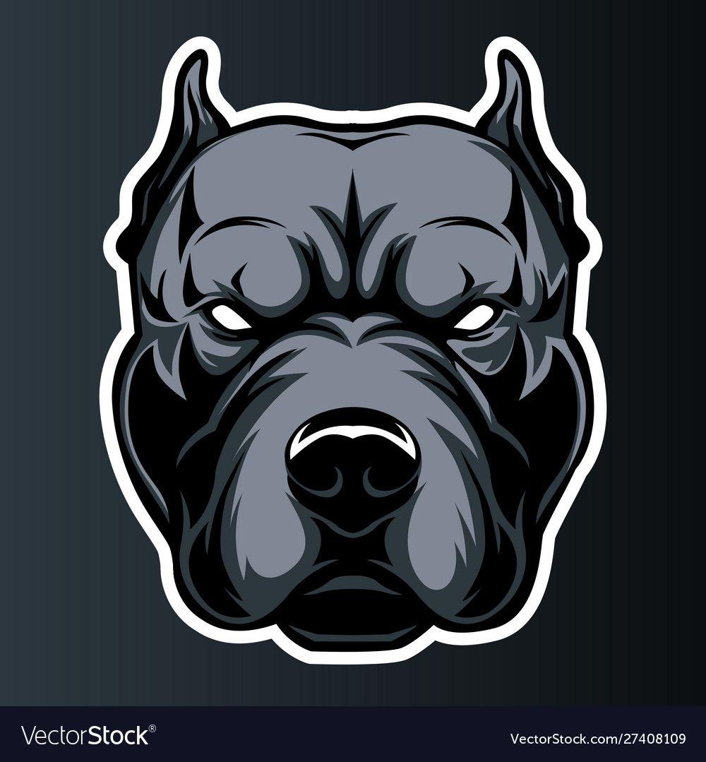 Pitbull Dog Head Logo Icon A Pre Or High