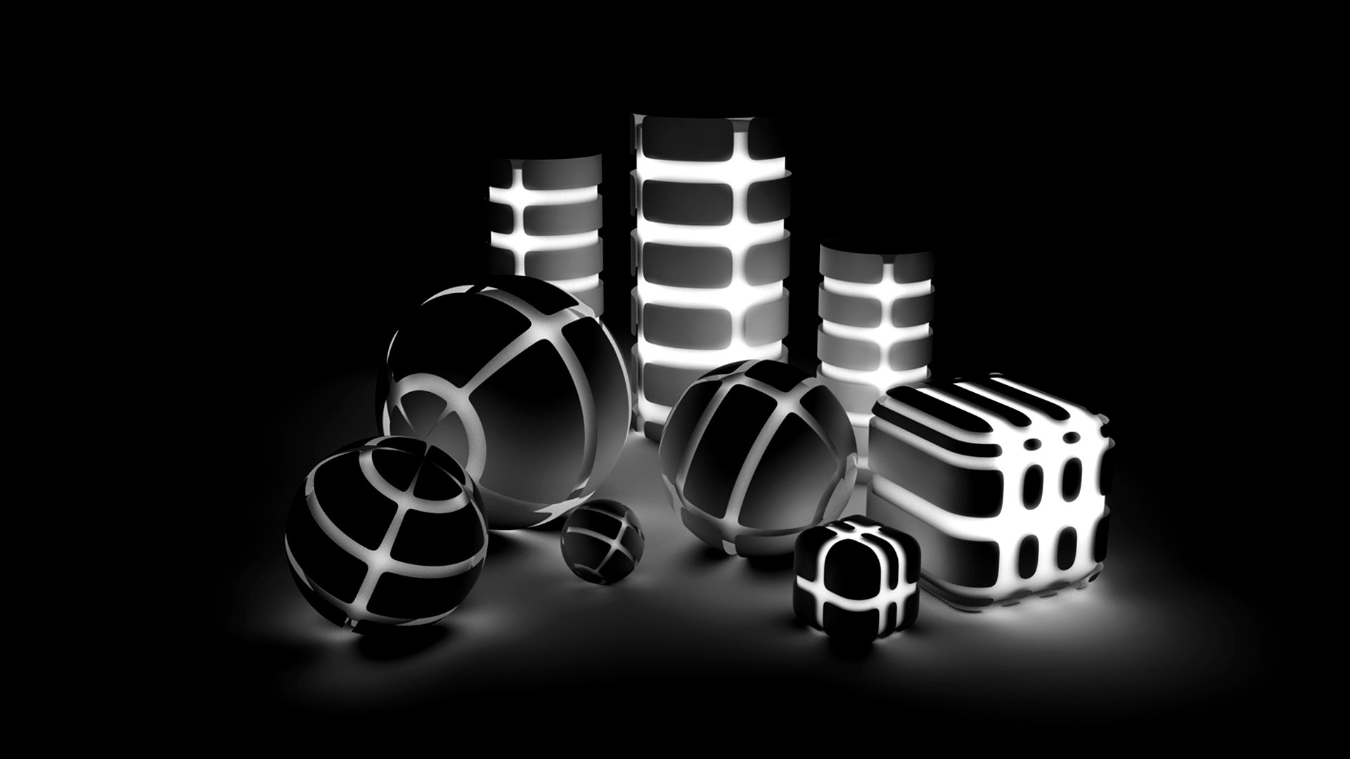3d Wallpaper Black And White HD
