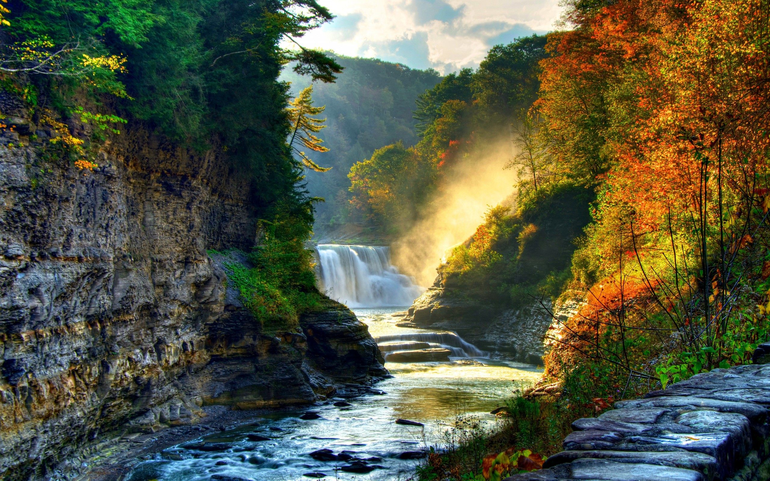Waterfall Background Wallpaper