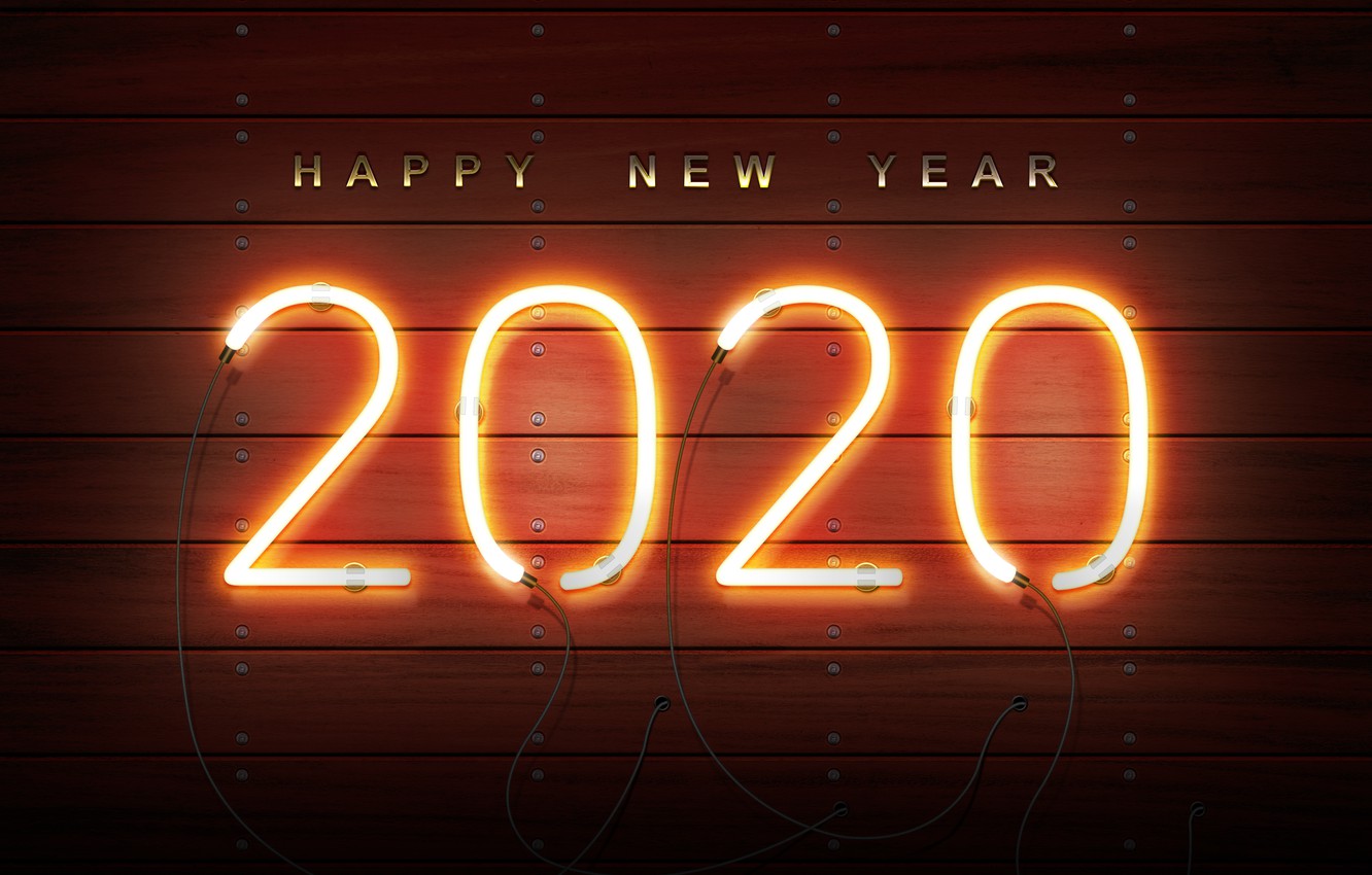 Wallpaper New Year Neon Happy Image For