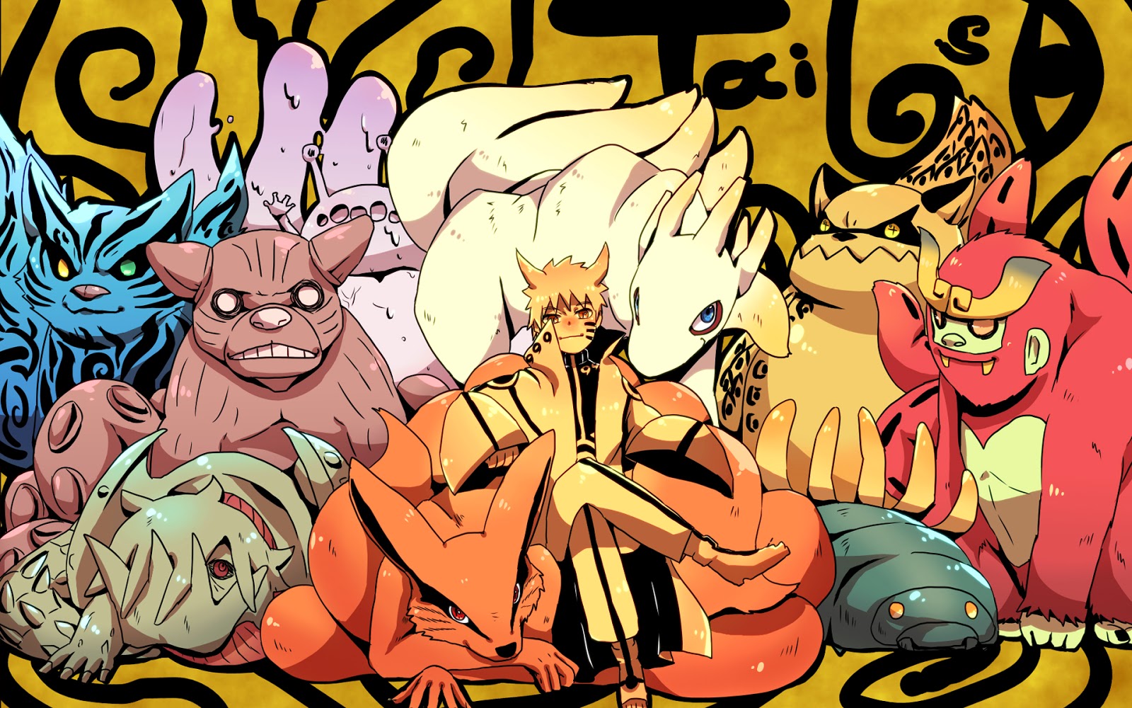 All Tailed Beast Naruto Sage Mode Chibi Shippuden Anime