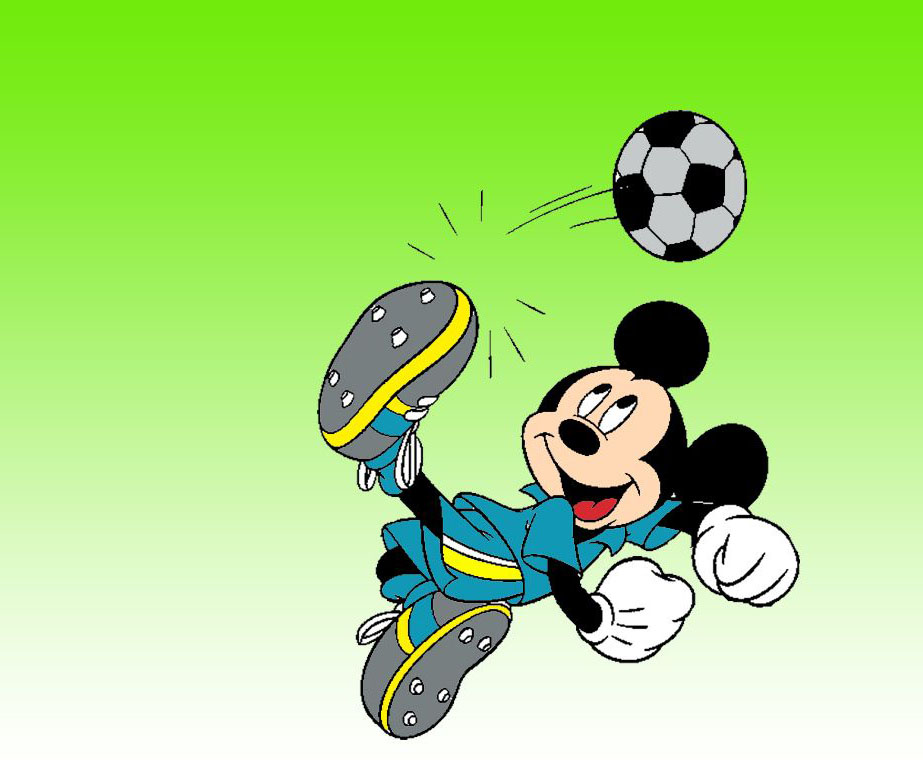 Disney Animal Mickey Mouse Playing Football Wallpaper