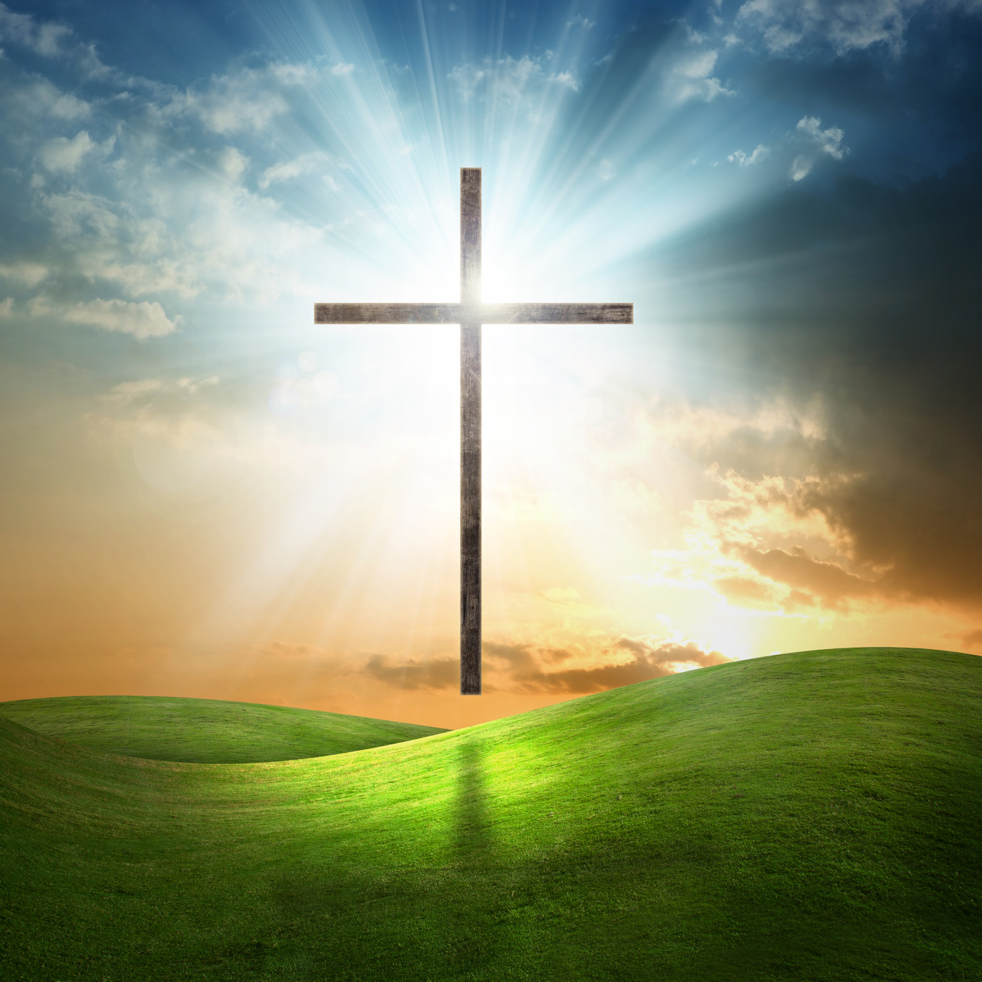 Christian Cross On Grassy Background Mchatton Sadler Funeral