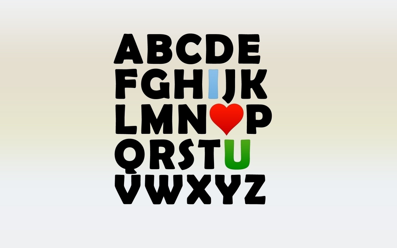 I Love U Alphabet Desktop Pc And Mac Wallpaper