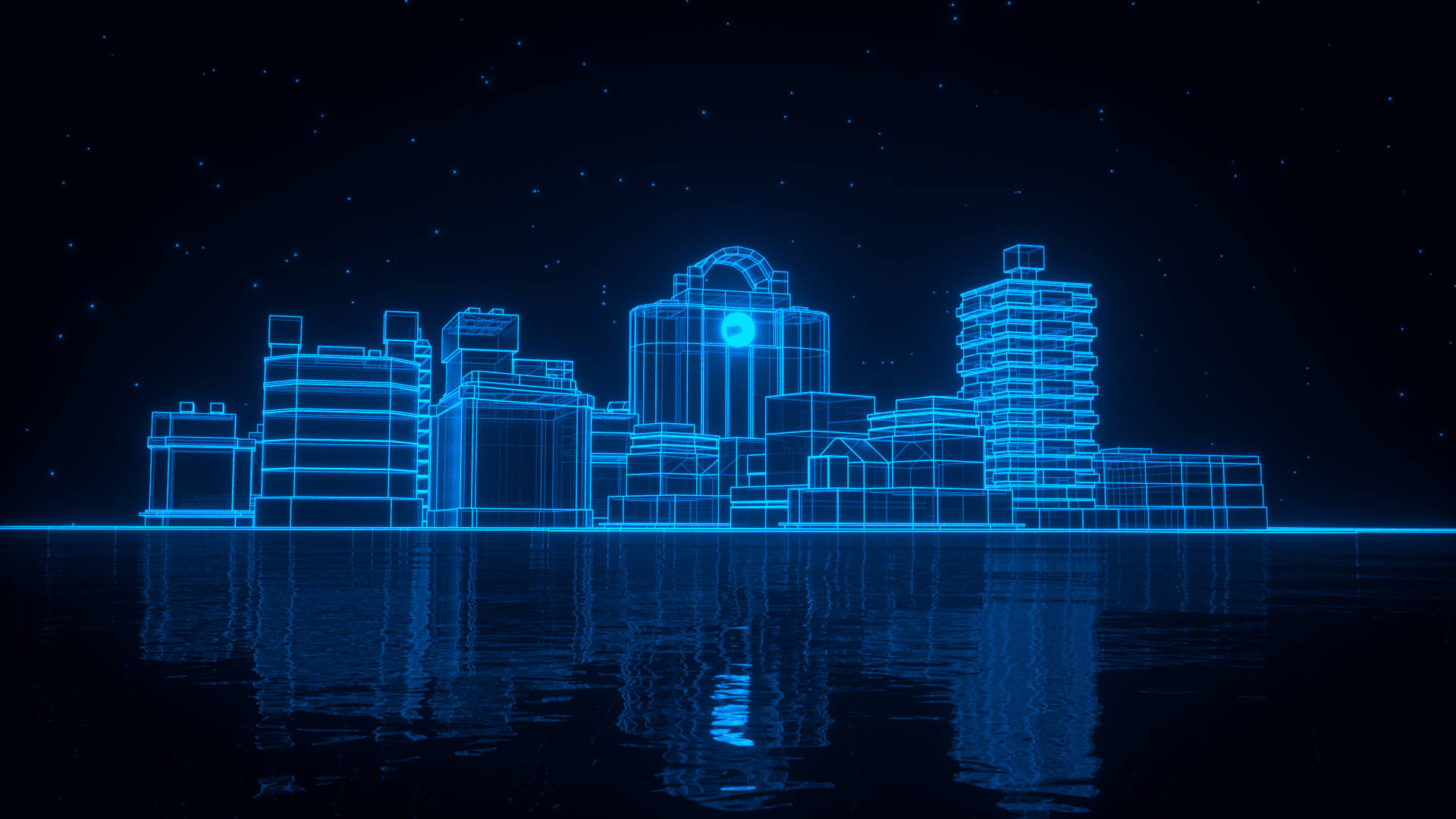 Neon Blue Aesthetic Wallpaper