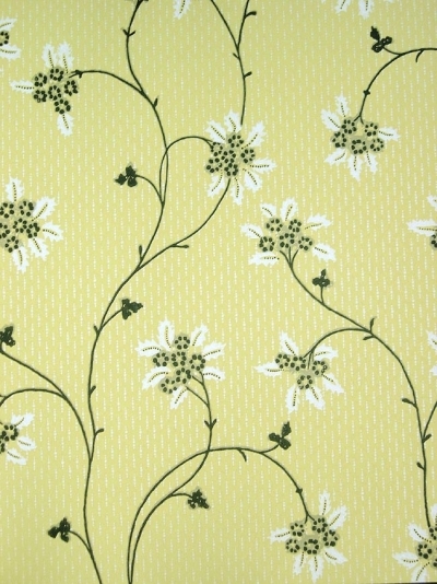 Sanderson Wallpaper Jonquille Yellow Charcoal Sandersons