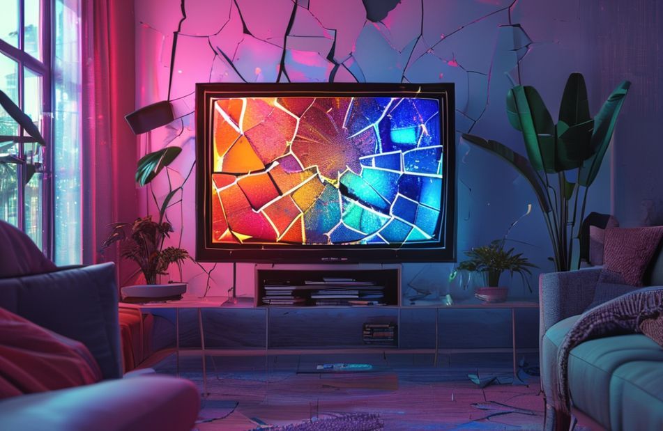 Cracked Tv Screen Prank Wallpaper