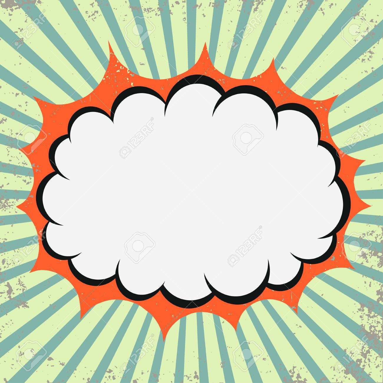 Free download Pop Art Retro Cloud On Retro Bursting Rays Background ...