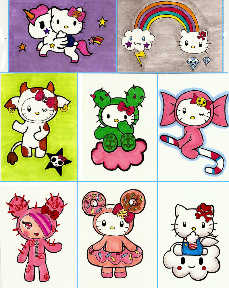 Tokidoki for Hello Kitty Cards by chibimonkies 797x1002