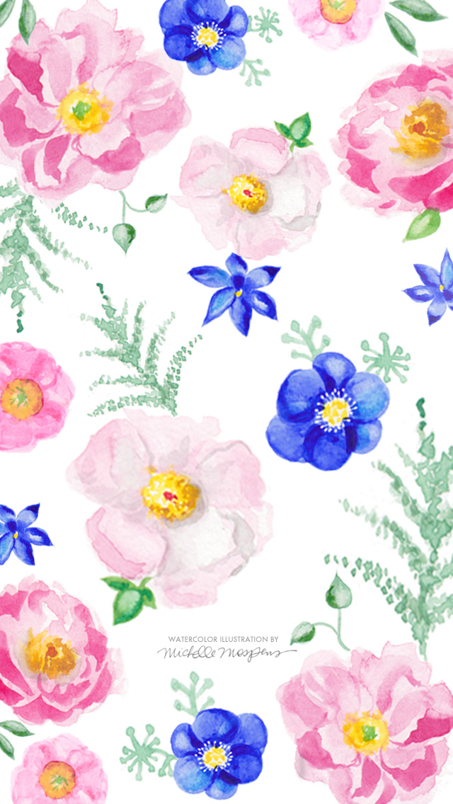 Floral Watercolor Wallpaper A Life