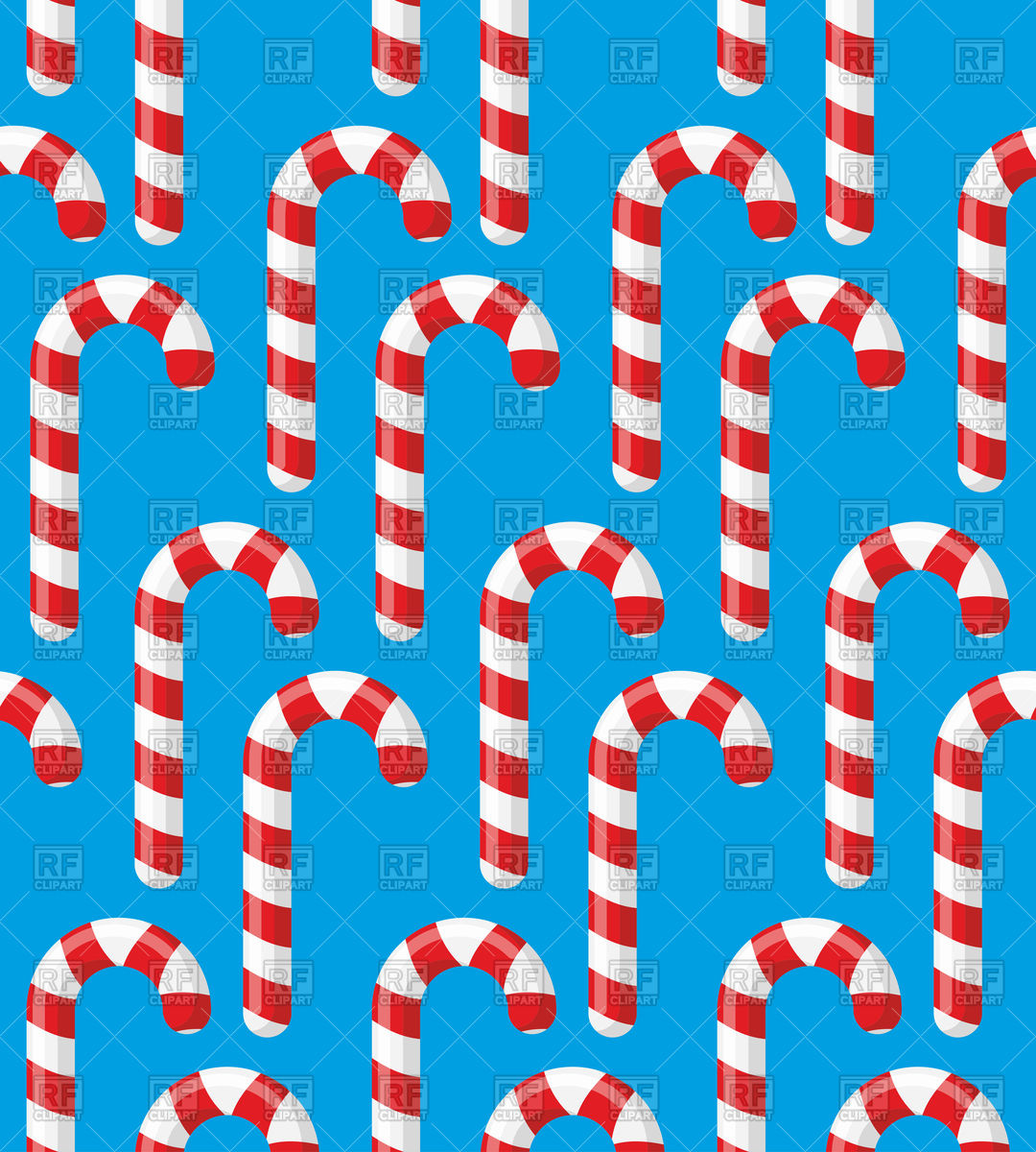 Christmas background with candy cane on blue Vector Image of