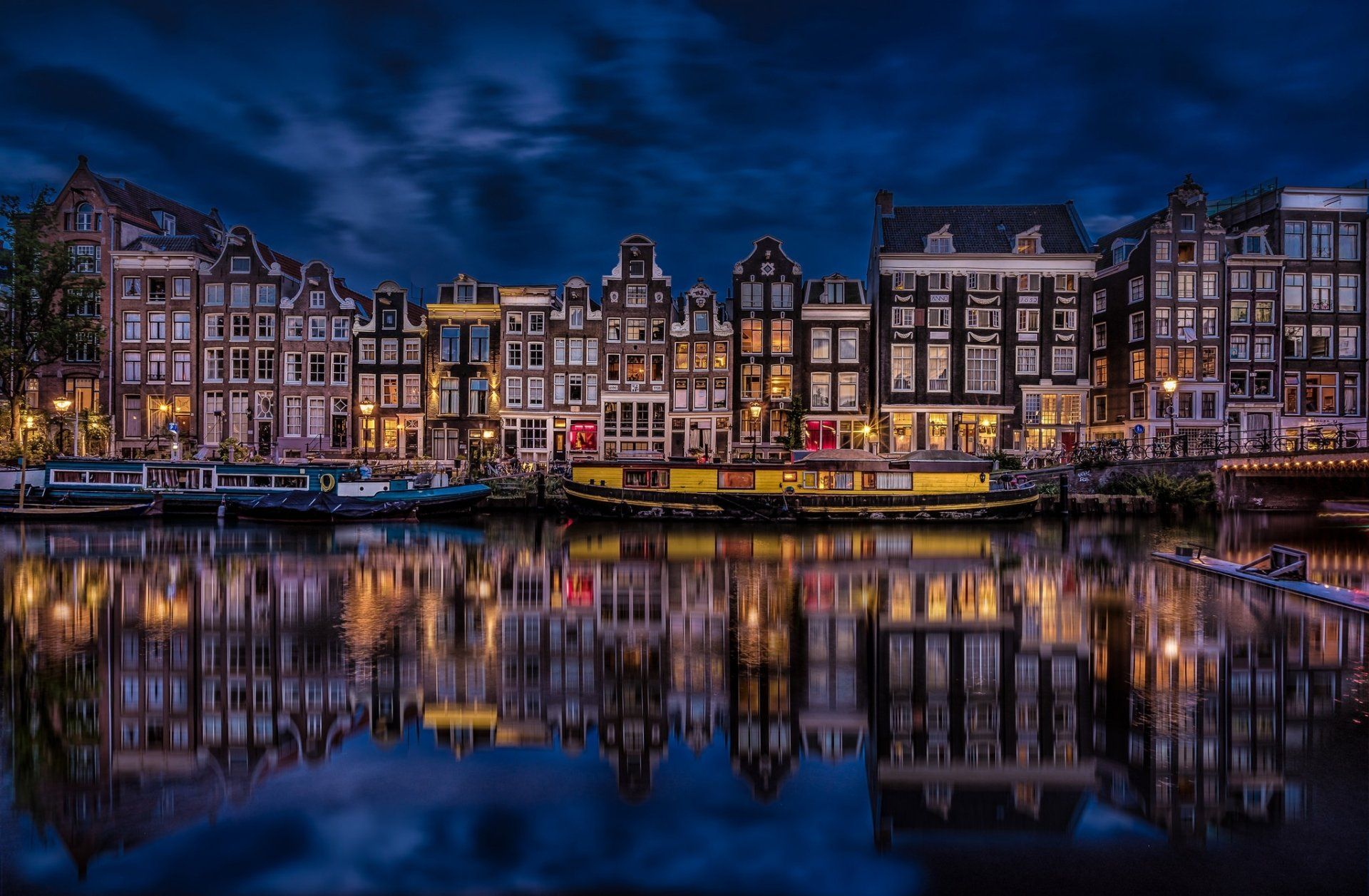 Free download Man Made Amsterdam House Reflection Boat Netherlands