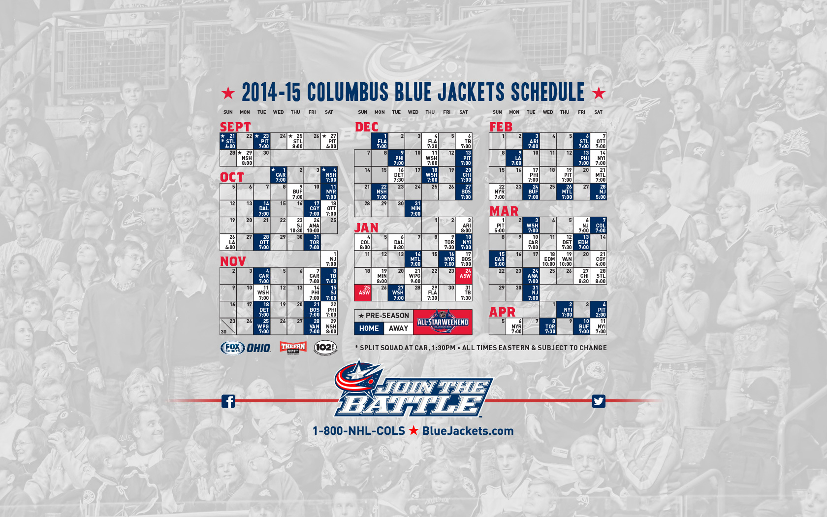 Columbus Blue Jackets Schedule Release