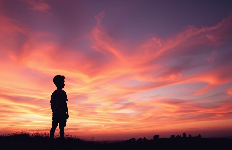 Shadow Boy Sunset Wallpaper