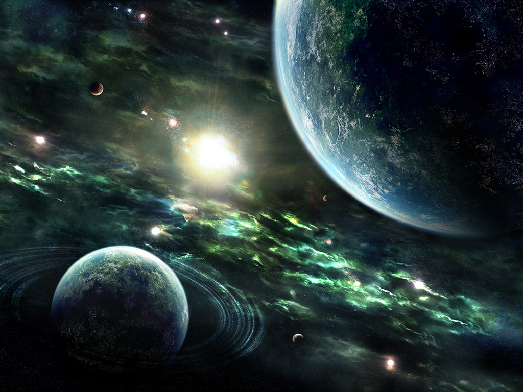 Full HD Wallpaper Space Earth Nebulae Plas Rings Stars Sun
