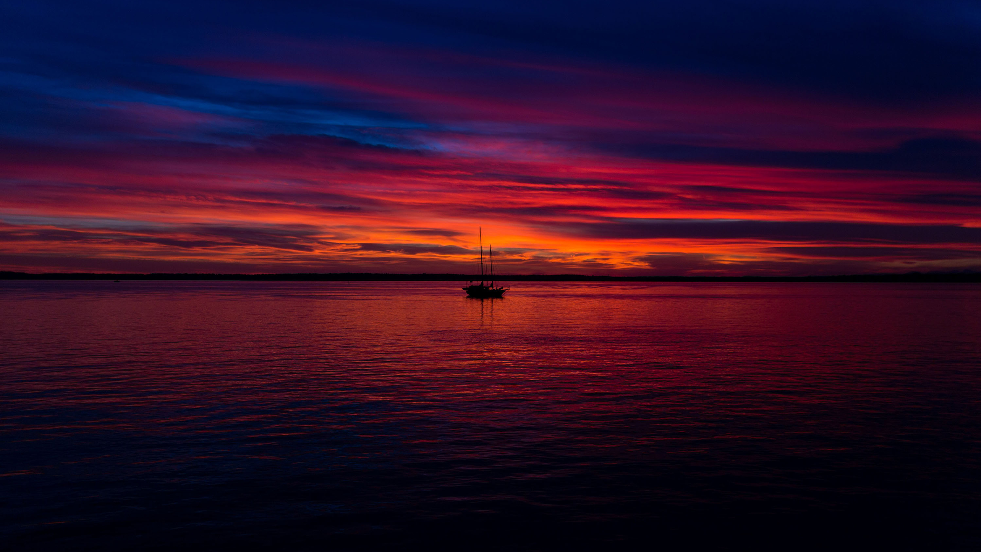 Dark Sunset Ocean 4k HD Wallpaper Image Photos And Picture