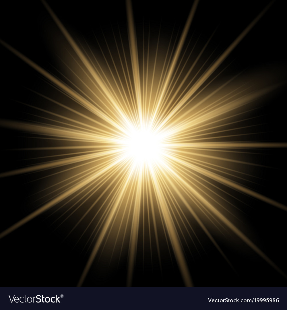 Shining Star On Transparent Background Golden Vector Image