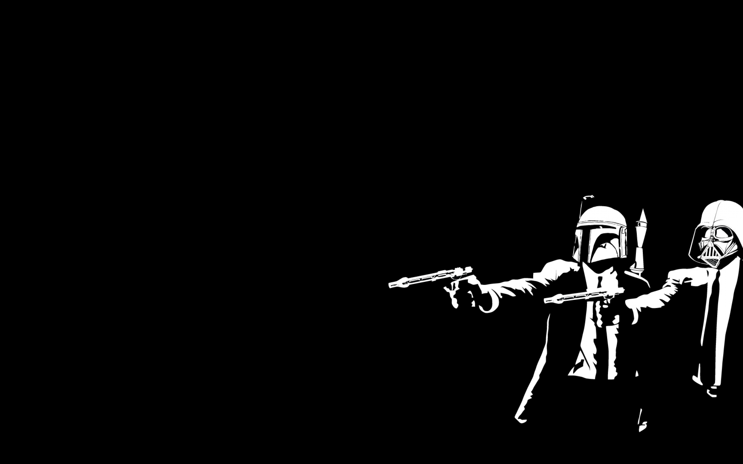 Star Wars Pulp Fiction Crossovers Black Background Wallpaper