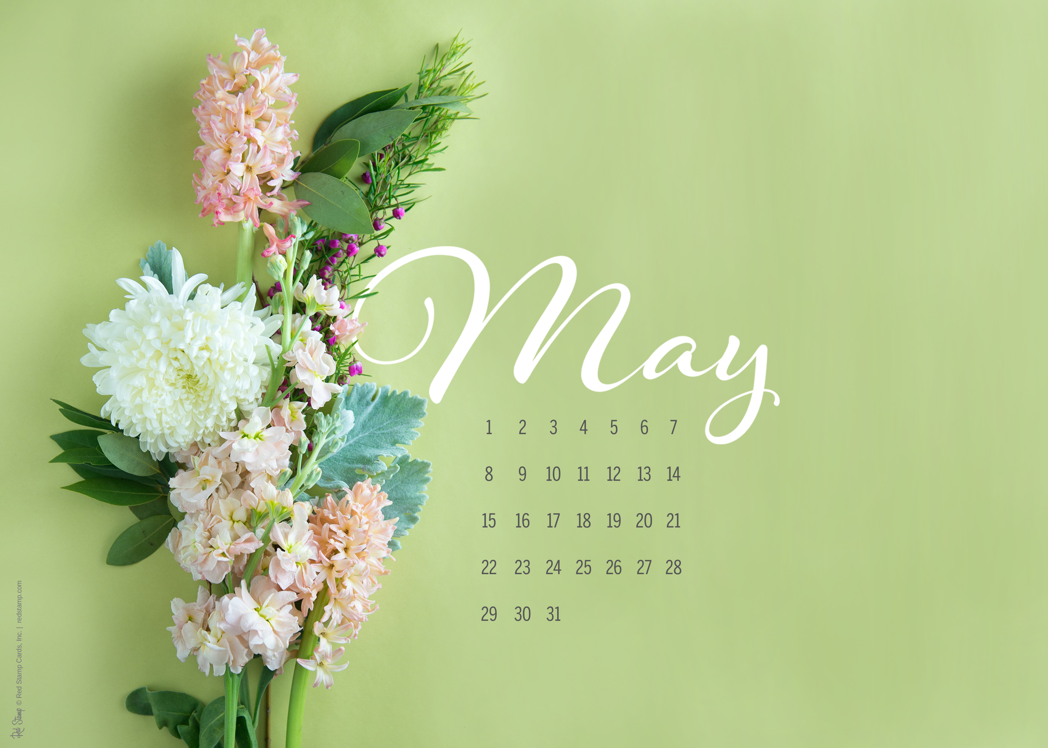 May Calendars And Wallpaper Red Stamp