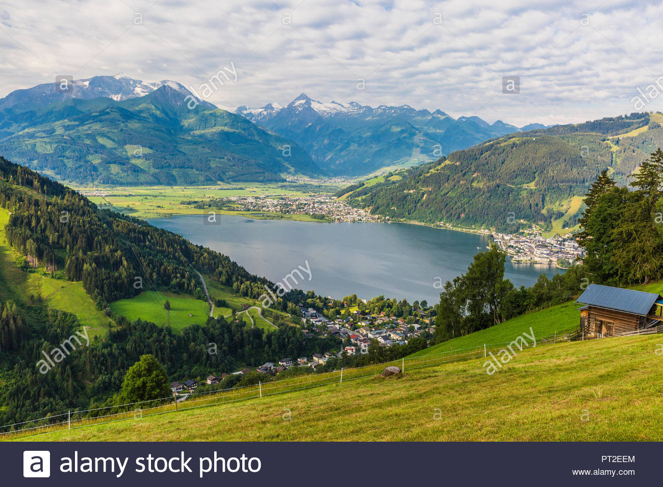 Austria Salzburg State Zell Am See Lake Kitzsteinhorn In