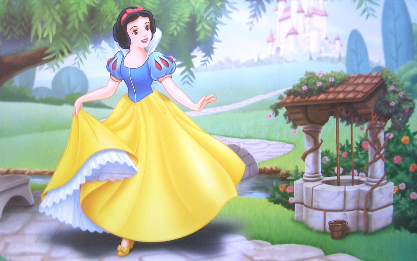 Wallpaper Princess Snow White By The Well