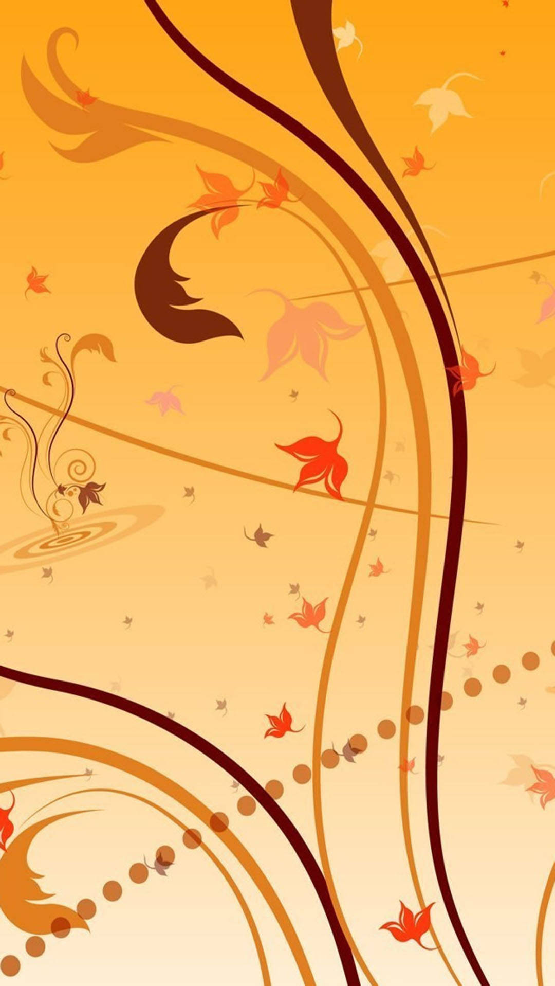 Autumn iPhone Abstract Vector Foliage Wallpaper