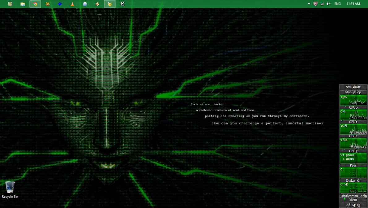 Windows Green Hacker Theme And Gkrellm By Ipodpunker