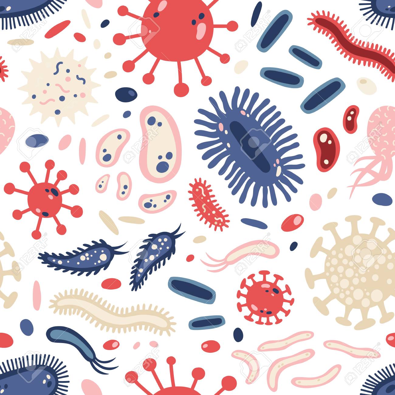 Free download Seamless Pattern With Single Cell Microorganisms Or ...