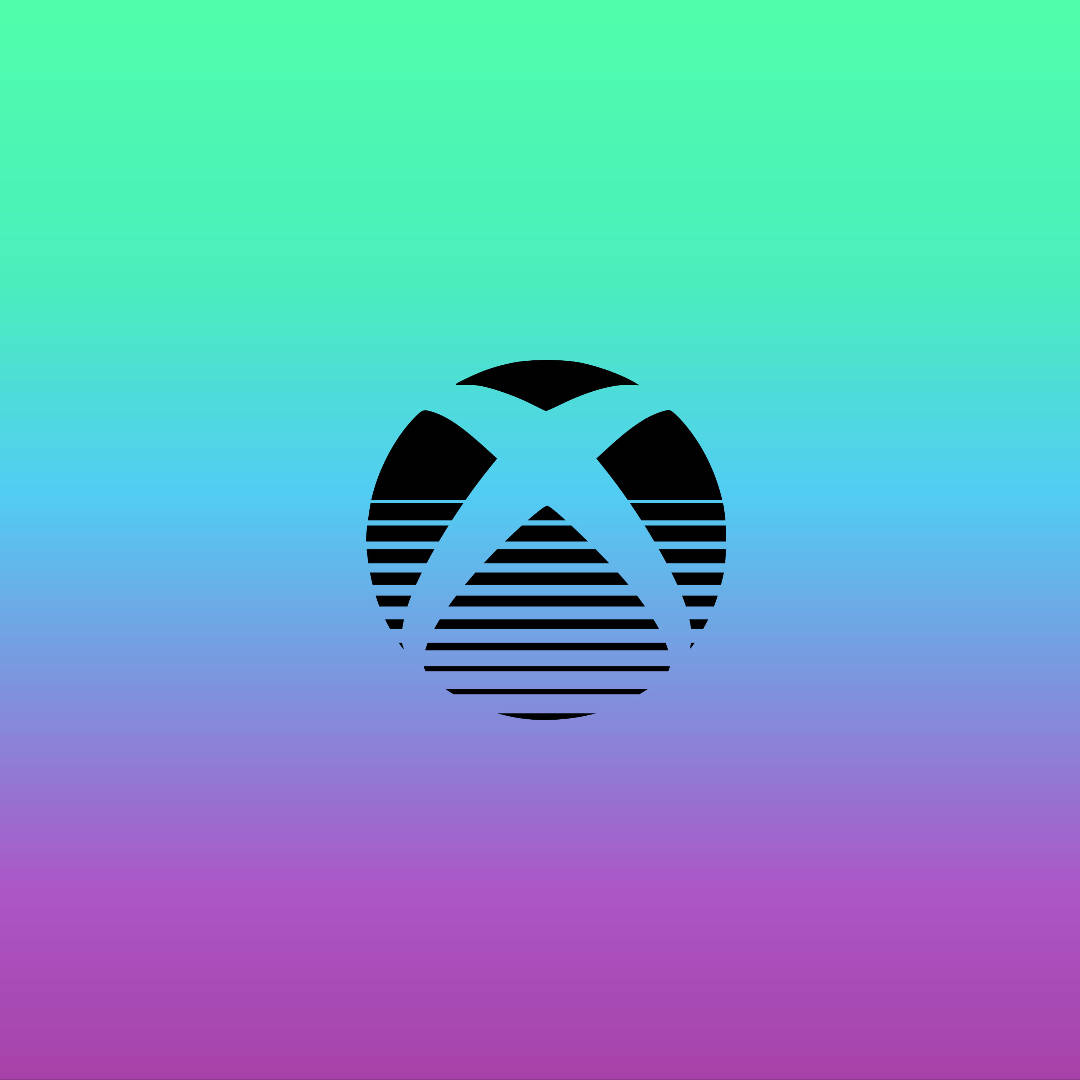 Retro-inspired Xbox logo on a vibrant gradient background