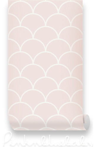 Fish Scale Pink Removable Wallpaper Peel Stick Repositionable
