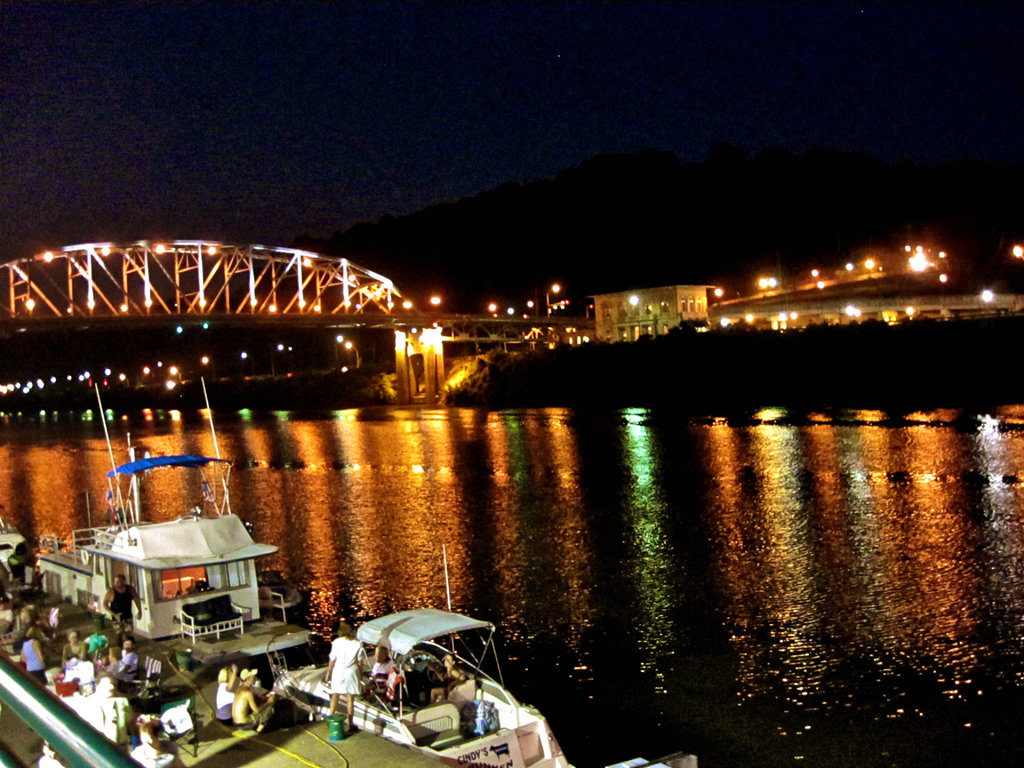 Kanawha River At Night Charleston Wv By Ellenm1