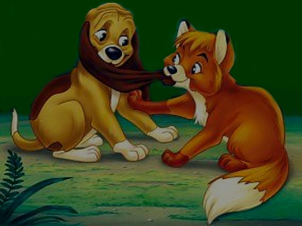 Cartoons Wallpapers   Fox And Hound   Play 1024x768 wallpaper