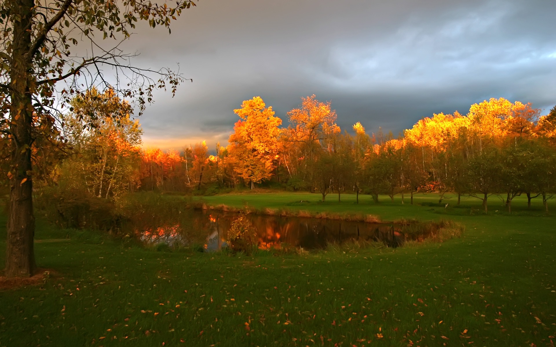 Wallpaper Autumn Widescreen Nature Landscape Lake