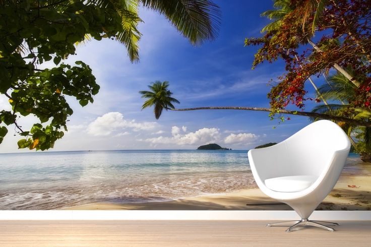 Large Wall Mural Beach Scene Caribbean Wallpaper