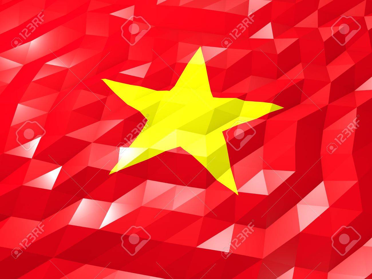 Flag Of Vietnam 3d Wallpaper Illustration National Symbol Low