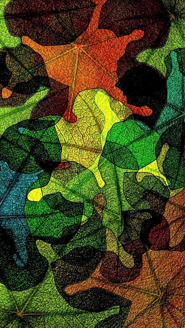 Colorful Abstract Leaves Wallpaper iPhone
