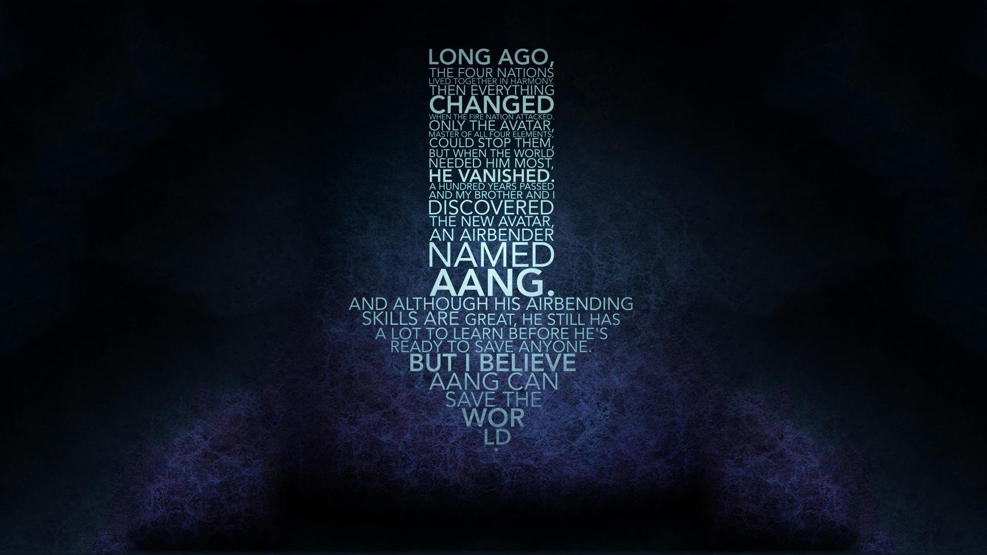 Avatar The Last Airbender Aang Quote Typography Wallpaper HD