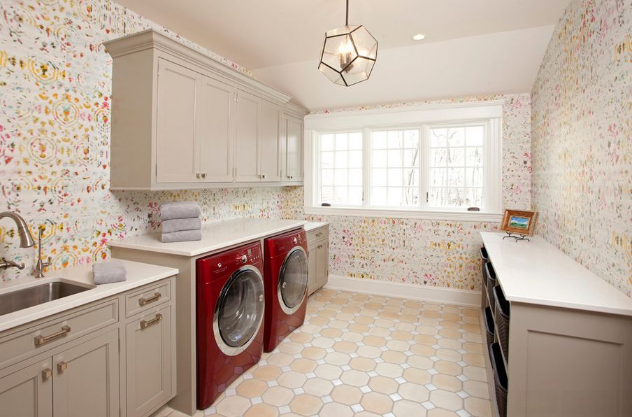 Beautiful Wallpaper Laundry Room Home Decorating Trends Homedit